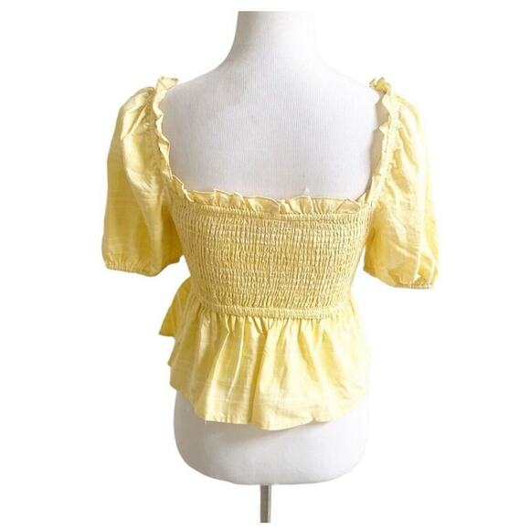 The Fifth Label Hummingbird Smocked Cropped Top Size 6 NWT Butter Yellow - Picture 4 of 10